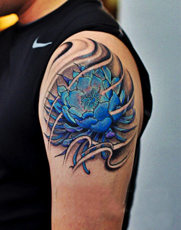 Blue-Lotus-Flower-Tattoo-For-Men